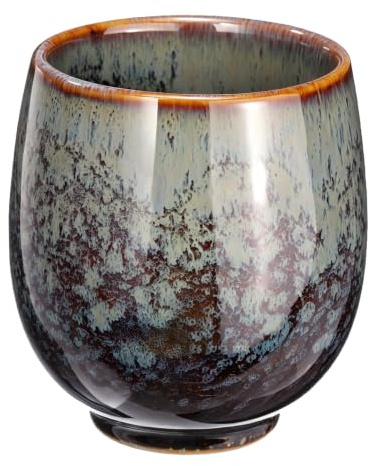 QUARKZMAN 2 Stück Chinesische Keramik Teetassen 160 ml Traditionelles Gong Fu Teeset Japanische Kleine Teetasse Ohne Griff Für Mate Tee Kaffee Wein Getränke, Indigoblau