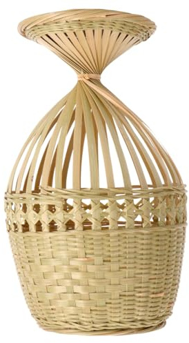 UPKOCH Panier à Fleurs Fait Main en Bambou Tressé Naturel Pot de Fleurs D’Intérieur Décoratif Vert Rangement Multifonction pour Maison et Salon Vase Rustique pour Plantes et Objets