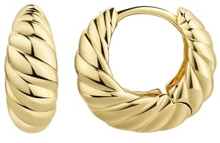 Zeeme Silber Damen Klappcreolen 925/- Sterling Silber 1,5cm Glänzend ohne gelb 341210031V