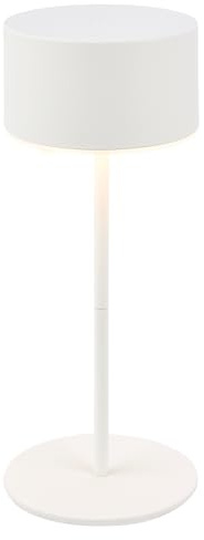 BRILONER - LED Tischlampe kabellos IP44 mit Lichtkante, Touch, dimmbar, Akku Tischleuchte, Nachttischlampe, Leselampe, LED Lampe, Outdoor, Touchlampe, Tischlampe Akku, 8 x 19 cm (DxH), Altweiß
