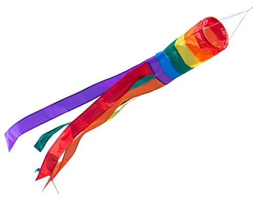 CIM Windsack - 100 Rainbow - UV-beständig und wetterfest - Ø11cm, Länge: 100cm - inkl. Kugellagerwirbelclip