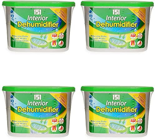 4 PACKS (151 Interior Dehumidifier) – Helps Stop Mould Mildew Damp & Condensation