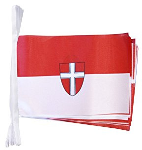 Flaggenfritze® Fahnenkette Österreich Wien, Länge 5,9 cm