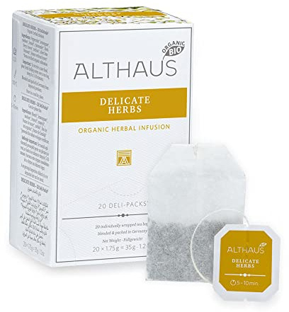 Althaus Tee DELICATE HERBS 20 x 1,75g ⋅ BIO Kräutertee im klassischen Teeaufgussbeutel ⋅ DELI PACK