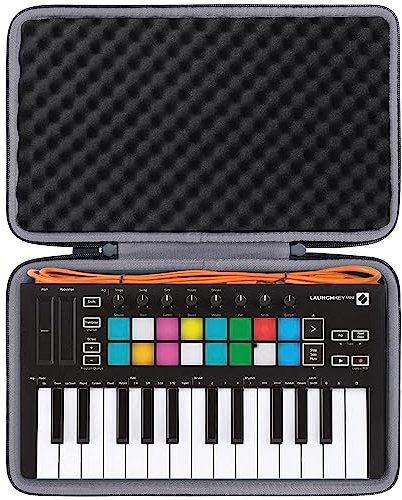 co2CREA Hard Travel Case for Novation Launchkey Mini MK3 /MKII Portable 25 Key MIDI DJ Controller,Case Only