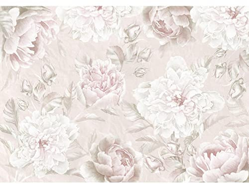 Runa Art Fototapete Blumen Pfingstrosen 352 x 250 cm Vlies Tapeten XXL Moderne Wandtapete Wohnzimmer Schlafzimmer Rosa 9419011a