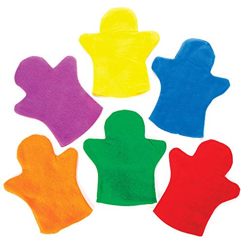 Baker Ross E9903 - DIY-Fingerpuppen, 6 Stück - Filzbasteln für Kinder, zum Bemalen, Personalisieren, Sortiert, Mittel
