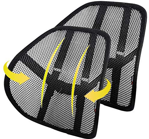kingphenix Soporte lumbar (2 unidades) con malla transpirable, apto para coche, silla de oficina
