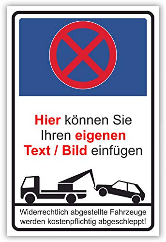 SCHILDER HIMMEL anpassbares Parken verboten Schild A4 Alu-Verbund mit Schrauben, Privatgrundstück Nr 54 eigener Text/Bild verschiedene Größen/Materialien