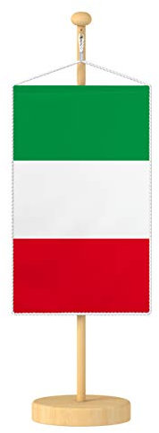 Vispronet® Tischbanner Italien Nationalfahne Set ✓ Fahne & Ständer ✓ Kordel-Rand