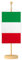 Vispronet® Tischbanner Italien Nationalfahne Set ✓ Fahne & Ständer ✓ Kordel-Rand