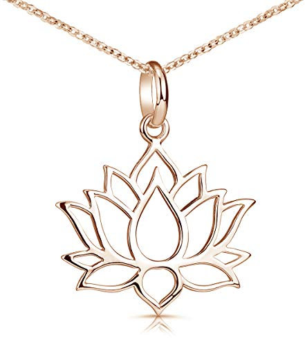 MATERIA Lotus-Blume Schmuck Damen rosegold - 925 Silber rose vergoldet KA-69-Rose_K53-40 cm
