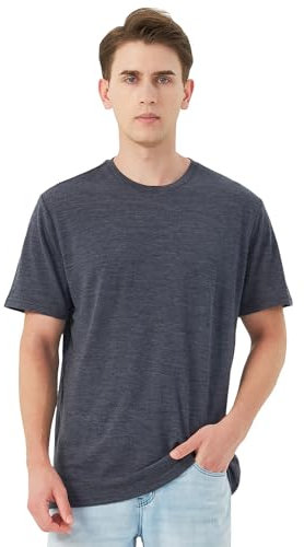 Merino Protect 100% Merino Shirt Herren Kurzarm Geruchsresistent Merinowolle Unterwäsche Leicht Wandern Reisen T-Shirt Weich Unterhemd