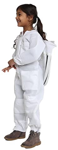 FOREST BEEKEEPING SUPPLY Kids Ventilated Beekeeping Suit Ultralight with Fencing Veil Hood (Medium)