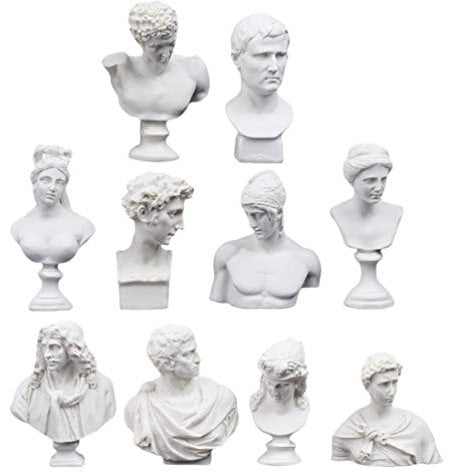 Artibetter 10 griechische Büste Statuen Mini Kopf Statue Göttin Figur Replik Skulptur Harz Handwerk für Skizzieren Praxis Künstler Home Office Dekorationen