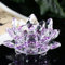 ShreeFit Tealight Candle Holders Crystal Lotus Flower Ornament Glass Tea Light Candle Holder Collectible Feng Shui Decor Decoration for Christmas Home Wedding Party (Purple)