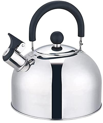 Kuashidai Bouilloire sifflante 3L en acier inoxydable pour réchaud à gaz, randonnée, cuisine, barbecue