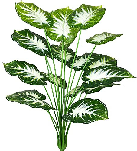 AIVORIUY Kunstpflanzen Zimmerpflanze Monstera Palme Baum Blatt Kunst Seidenblumen Real Touch Tropisch Pflanze Grün Künstliche Pflanzen Groß Dekopflanze Grünpflanze Büropflanze Deko Plastik Pflanze