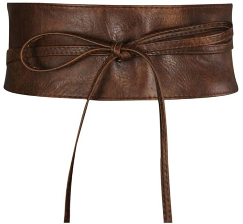 Frentree Damen Taillengürtel, breiter Wickelgürtel Obi Gürtel zum Schnüren Hüftgürtel Bindegürtel