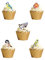 30 Stand Up Garden Birds Themed Edible Wafer paper Cake Toppers Decorations