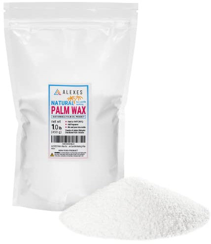 ALEXES Palmenwachs zur Kerzenherstellung - 0,5kg Palmwachsflocken - Nachhaltiges Palmenwachs zur Kerzenherstellung - Bio Palmwachsflocken für Kerzen - Natürliches Kerzenherstellung Wachs