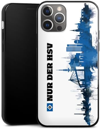 Slim Case extra dünn kompatibel mit Apple iPhone 12 Pro Silikon Handyhülle schwarz Hülle HSV Offizielles Lizenzprodukt Bundesliga