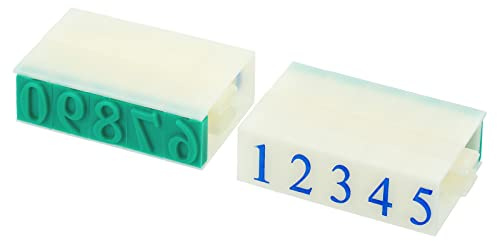 PATIKIL Abnehmbare Zahlen Stempel Kunststoff 9 Ziffern 2 Ziffer 0-9 | Schriftgröße Kombinationsset für Kartenalbum Unterricht