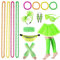 90er 80er Jahre Accessoires Damen Rock Neon Halskette Armband Ohrring Fingerlose Handschuhe Stirnband Bauchtasche 80er jahre Kleidung Kostüm Zubehör Mädchen Kinder 80 Jahre Outfit Damen Party (grün)