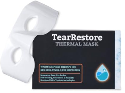 TearRestore Open-Eye Warm Compress Mask for Dry Eyes - Heated Compress for Styes and Irritation - Reusable, Convenient, Effective, & FDA Cleared