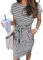 Ann Darling Damen Sommer Casual T-Shirt Kleider Tie Taille Midi Kleid mit Taschen, schwarz, Klein