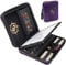 ENHANCE RPG-Organizer-Etui, Sammleredition – DND-Ordner mit integriertem Charakterbogenhalter, Würfelrollbereich, herausnehmbarer Stifttasche, Miniatur-Schaumstoffablage (Drachen Lila)