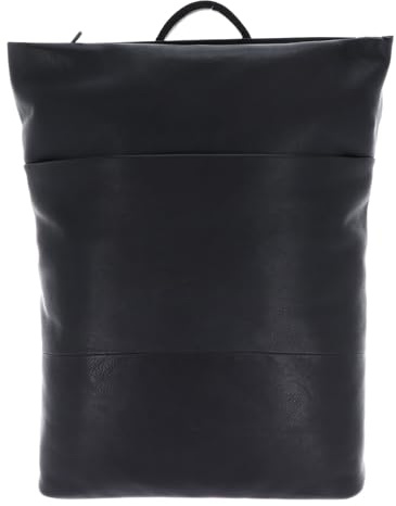 Leonhard Heyden Leder Laptoprucksack mit Laptopfach Hamburg RV-Rucksack 7080 Schwarz