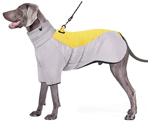 Oslueidy Warmer Hundemantel wasserdichte Hundebekleidung Reflektierende Winter Hundejacke Hund Outfit mit DIY Klettverschluss für mittlere große Hunde Schnauzer Labrador Golden Retriever