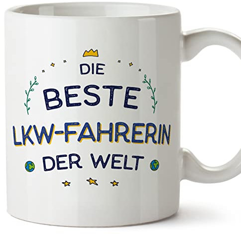Mugffins Tassen/Becher mit Spruch für LKW-FAHRERIN - Auf Deutsch - Beste der Welt - 11 oz / 330 ml - originelles und lustiges Geschenk Mitarbeiter