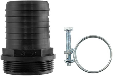 Pond Adapter 40mm Barb-1.25 bspm Fountain Pump Filter Corrugated Pipe Joiner+Free Double Wire Hose Clip 1.25 BSP = 41.9MM ACROSS The THREAD