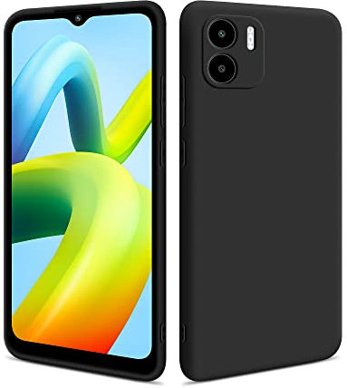 HSP Hülle für Xiaomi Redmi A1 [Staubabweisend] Handyhülle | Premium TPU Silikon Case Schutzhülle | Kratzfest Stoßfest Fallschutz | Kameraschutz Displayschutz | Passgenau Dünn Matt | Schwarz