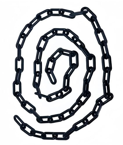 Boxonly Barreras de cadena de plástico para valla de jardín decorativa, 10 m x 10 mm, color negro