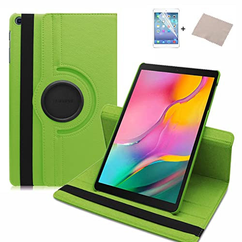 FURROB® Tab M10 FHD Plus (2.Gen) 10.3 Zoll Hülle Case-360 Grad Rotations PU Ledertasche Smart Cover mit Standfunktion für Lenovo M10 Full HD Plus 2020(X606F/X606X) Tablet+Display Schutzfolie(Grün)