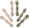 PandaEar Lot de 6 Cuillères et Fourchettes en Silicone pour Bébé | Ustensiles d’Apprentissage en Silicone Sans BPA pour la Diversification Alimentaire dès 6 Mois
