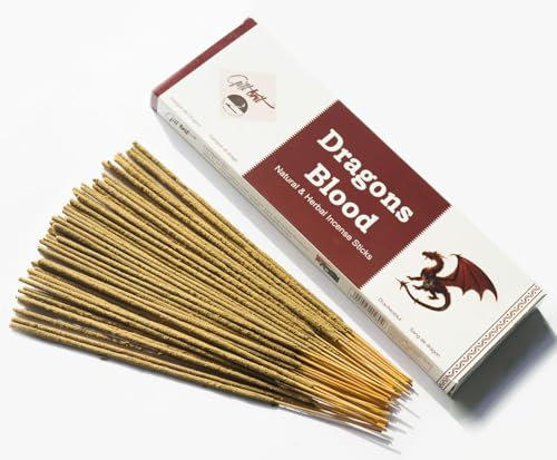 Giftbrit Drachenblut Natürliche & Kräuter Räucherstäbchen, 100 Stück, mit Räucherhalter für Meditation, Yoga, Kirche, Entspannung, Heilung und Positivität
