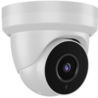 Tennoz 5MP Security Camera 4-in-1 TVI/CVI/AHD/CVBS 960H Analog CCTV Camera Security Dome Outdoor, 2.8mm Lens, 105° Wide Angle, 98ft Night Vision, IP66 Waterproof, Aluminum Metal Housing (White)