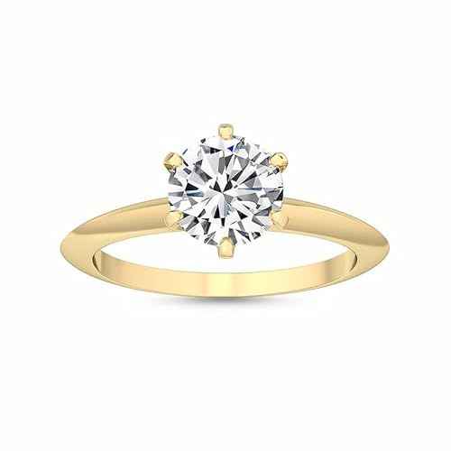 CUSTOMIZE JEWEL GIA/IGI 0.70 Carat Natural Earth Mined Diamond Engagement Ring with Knife Edge in 14k Yellow Gold for Women, H-SI Gem Natural Diamond 14K Gold, Gem Natural Diamond 14K Gold Gemstone,