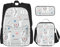 SUHNGE Schulrucksack-Set mit Leoparden- und Palmblättern, 3-in-1-Büchertaschen-Set mit Lunchbox, Federmäppchen, Reise-Laptop-Tagesrucksäcke, Alpaka, Einheitsgröße