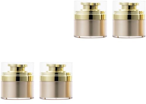 Healeved 4 Stück Vakuum-Cremeglas Pumpgläser Flaschen Pumpflasche für unterwegs lotionspender acrylbehälter Lippenbalsam Buttercreme Reisebehälter für Cremes kleiner Fall Lotionsflasche