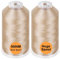 New brothread 2er Set Polyester Maschinen Stickgarn Riesige Spule 5000M für alle Stickmaschine - Beige