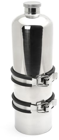Benzin Reserveflasche Edelstahl Poliert mit Halter 1,5l