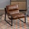 chairus Loungesessel Polsterstuhl Sessel für Wohnzimmer aus PU Leder Modern Ohrensessel Schlafzimmer Relaxsessel mit Armlehnen (Braun)