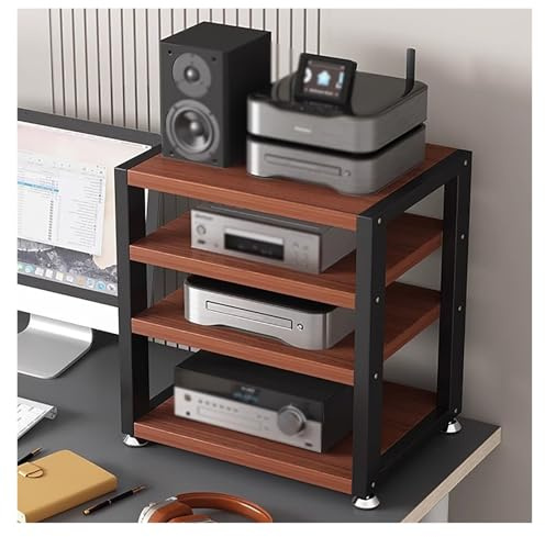 ZCFLWR Petit Support de récepteur stéréo pour l'audio Domestique, Centre Multifonctionnel de Divertissement, Haut-Parleur multimédia, Lecteur de CD vidéo, Support de Meuble, Console de Jeu, unité d