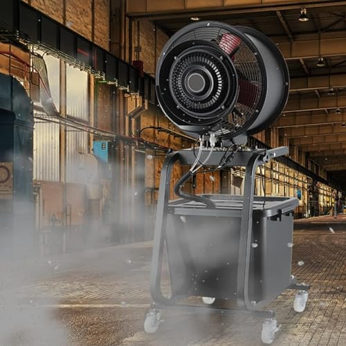 Ventilatore nebulizzatore Portatile per Serbatoio dell'Acqua da 11 galloni con Oscillazione di 90 Gradi, Ventilatore a piedistallo Industriale con Ruote, per Applicazioni di nebulizzazione r
