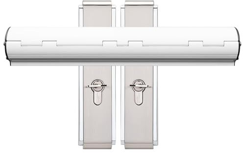 Yeria Patio Door Security Lock, Door Handle Lock for French Double Doors, Button Type French Door Security Lock, Conservatory Aluminum Alloy Doors Lock
